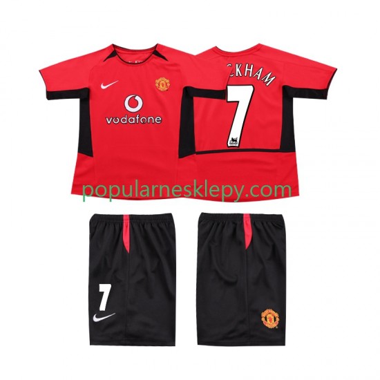 Koszulka Krótka dla Dzieci Manchester United Pierwszy strój BECKHAM 7 Retro 2002 2004 Koszulka Krótka dla Dzieci Manchester United Pierwszy strój BECKHAM 7 Retro 2002 2004