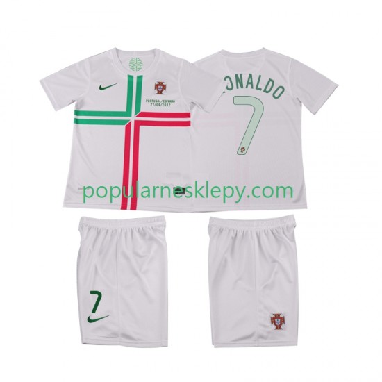Koszulka Krótka dla Dzieci Reprezentacji Portugalii Drugi strój Cristiano Ronaldo 7 Retro 2012