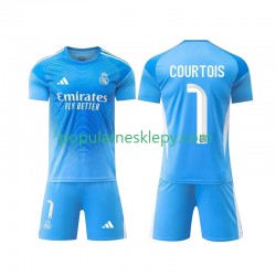 Koszulka Krótka dla Dzieci Bramkarz Real Madryt Pierwszy strój Thibaut Courtois 1 2025-2026