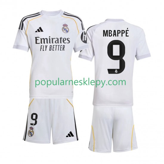 Koszulka Krótka dla Dzieci Real Madryt Pierwszy strój Kylian Mbappe 9 2025-2026
