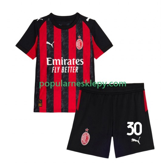 Koszulka Krótka dla Dzieci AC Milan Pierwszy strój Ardon Jashari 30 2025-2026