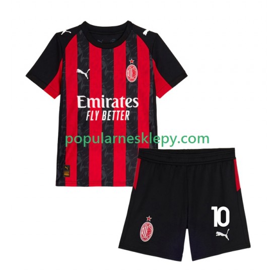 Koszulka Krótka dla Dzieci AC Milan Pierwszy strój Rafael Leao 10 2025-2026