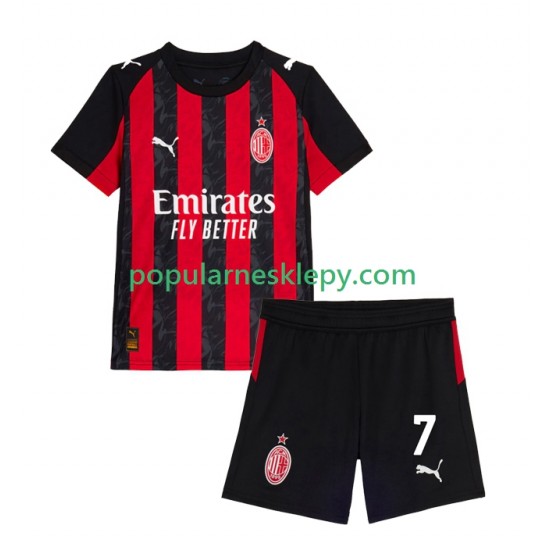 Koszulka Krótka dla Dzieci AC Milan Pierwszy strój Santiago Gimenez 7 2025-2026