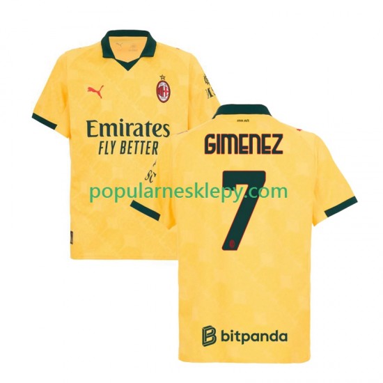 Koszulka Krótka Męska AC Milan Trzeci strój Santiago Gimenez 7 2025-2026