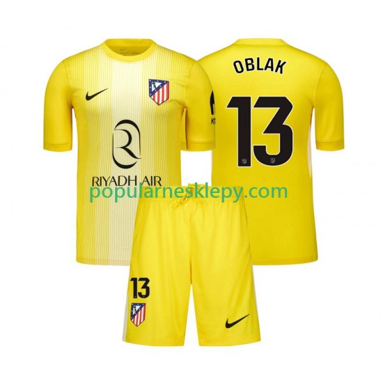 Koszulka Krótka dla Dzieci Bramkarz Atlético Madryt Pierwszy strój Jan Oblak 13 2025-2026 Koszulka Krótka dla Dzieci Bramkarz Atlético Madryt Pierwszy strój Jan Oblak 13 2025-2026