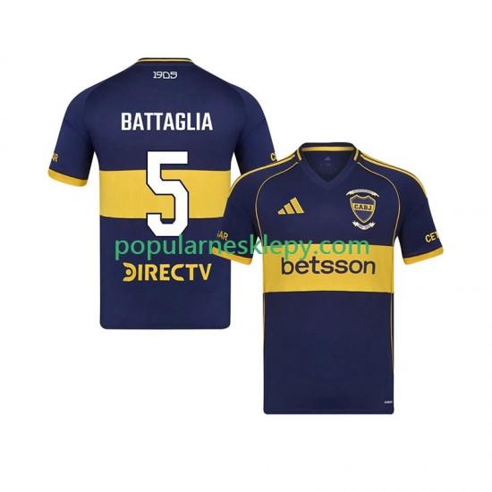 Koszulka Krótka Męska CA Boca Juniors Pierwszy strój Rodrigo Battaglia 5 2025-2026 Koszulka Krótka Męska CA Boca Juniors Pierwszy strój Rodrigo Battaglia 5 2025-2026