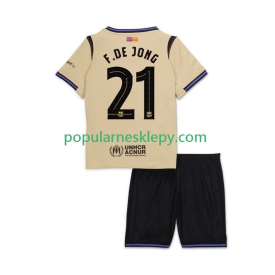 Koszulka Krótka dla Dzieci FC Barcelona Drugi strój Frenkie de Jong 21 UCL 2025-2026 Koszulka Krótka dla Dzieci FC Barcelona Drugi strój Frenkie de Jong 21 UCL 2025-2026