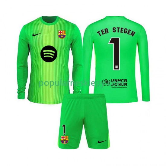 Koszulka Długi dla Dzieci Bramkarz FC Barcelona Pierwszy strój Ter Stegen 1 2025-2026 Koszulka Długi dla Dzieci Bramkarz FC Barcelona Pierwszy strój Ter Stegen 1 2025-2026