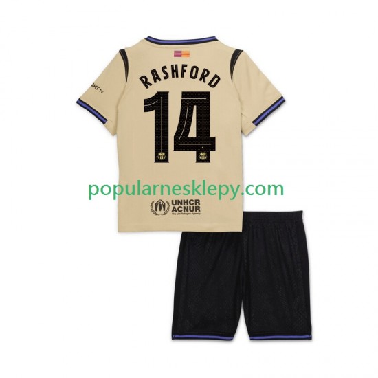 Koszulka Krótka dla Dzieci FC Barcelona Drugi strój Marcus Rashford 14 UCL 2025-2026 Koszulka Krótka dla Dzieci FC Barcelona Drugi strój Marcus Rashford 14 UCL 2025-2026