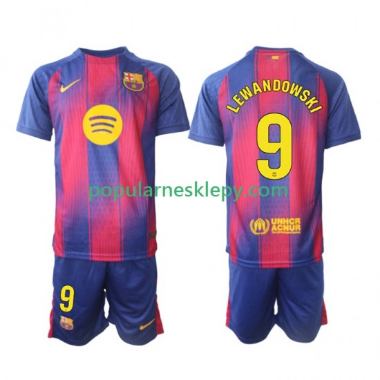 Koszulka Krótka dla Dzieci FC Barcelona Pierwszy strój Robert Lewandowski 9 2025-2026