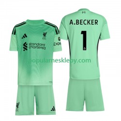 Koszulka Krótka dla Dzieci Bramkarz Liverpool Pierwszy strój Alisson Becker 1 2025-2026