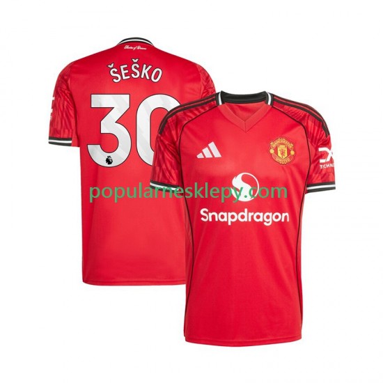 Koszulka Krótka Męska Manchester United Pierwszy strój Benjamin Sesko 30 2025-2026