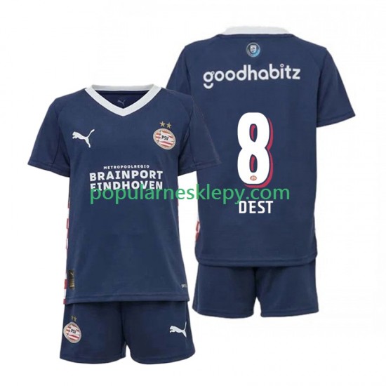 Koszulka Krótka dla Dzieci PSV Eindhoven Drugi strój Sergino Dest 8 2025-2026