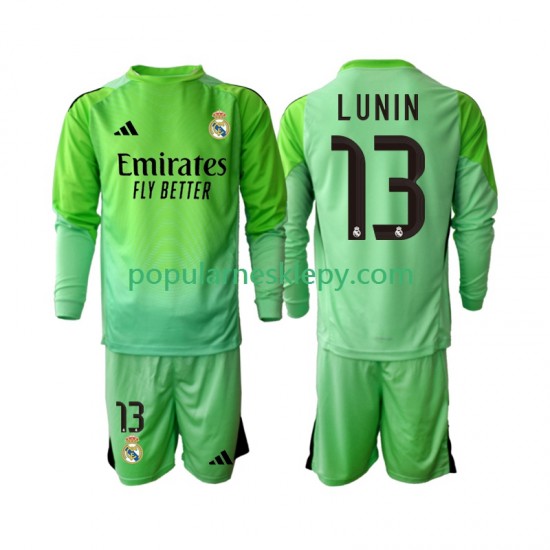Koszulka Długi dla Dzieci Bramkarz Real Madryt Drugi strój Andriy Lunin 13 2025-2026 Koszulka Długi dla Dzieci Bramkarz Real Madryt Drugi strój Andriy Lunin 13 2025-2026