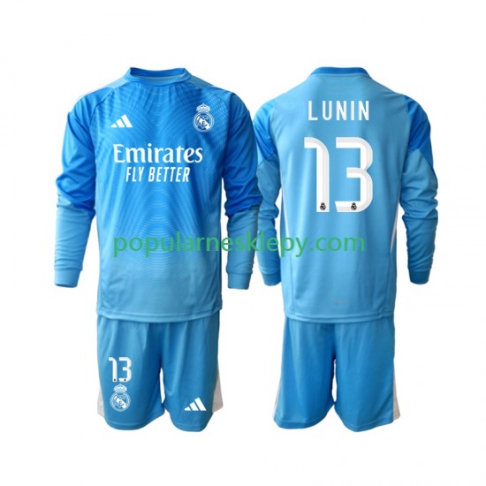 Koszulka Długi dla Dzieci Bramkarz Real Madryt Pierwszy strój Andriy Lunin 13 2025-2026 Koszulka Długi dla Dzieci Bramkarz Real Madryt Pierwszy strój Andriy Lunin 13 2025-2026