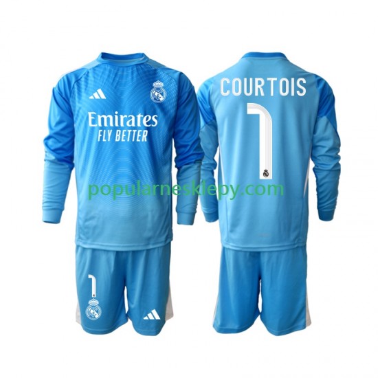 Koszulka Długi dla Dzieci Real Madryt Pierwszy strój Thibaut Courtois 1 2025-2026 Koszulka Długi dla Dzieci Real Madryt Pierwszy strój Thibaut Courtois 1 2025-2026