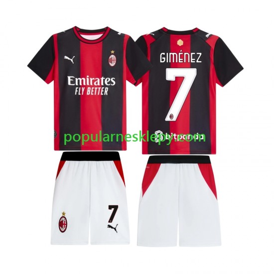 Koszulka Krótka dla Dzieci AC Milan Pierwszy strój Gimenez 7 2026-2027