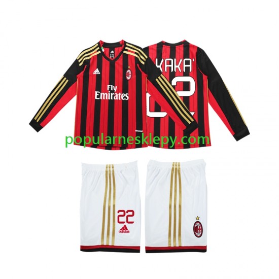 Koszulka Długi dla Dzieci AC Milan Pierwszy strój Kaka 22 Retro 2013 2014