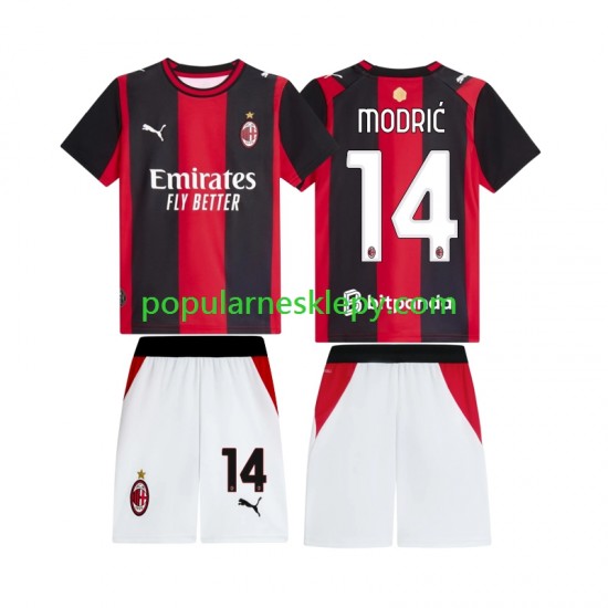 Koszulka Krótka dla Dzieci AC Milan Pierwszy strój Luka Modric 14 2026-2027