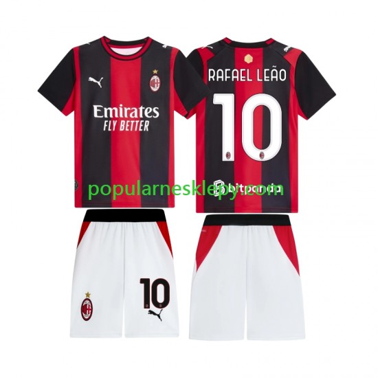 Koszulka Krótka dla Dzieci AC Milan Pierwszy strój Rafael Leao 10 2026-2027