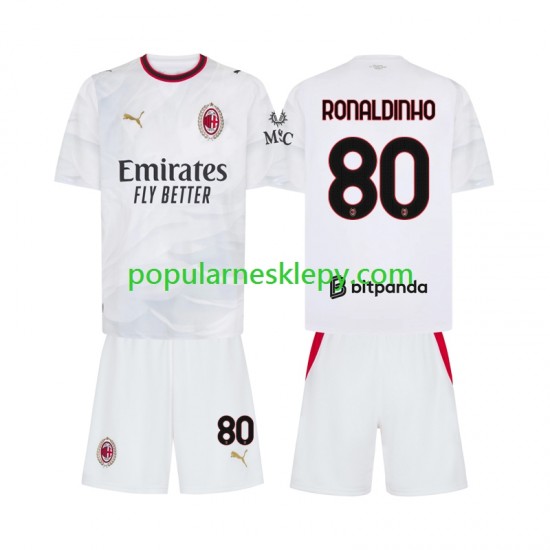 Koszulka Krótka dla Dzieci AC Milan Drugi strój Ronaldinho 80 2026-2027