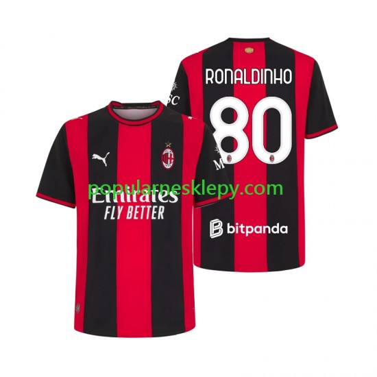 Koszulka Krótka Męska AC Milan Pierwszy strój Ronaldinho 80 2026-2027