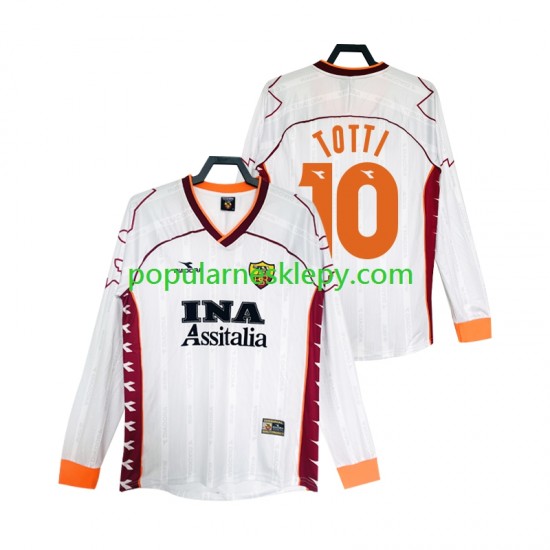 Koszulka Długi Męska AS Roma Drugi strój Totti 10 Retro 1999 2000