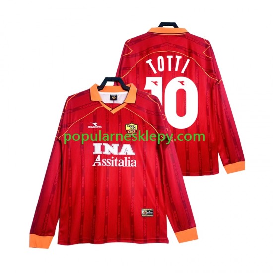 Koszulka Długi Męska AS Roma Pierwszy strój Totti 10 Retro 1999 2000