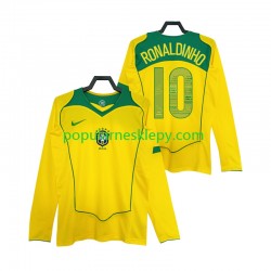 Koszulka Długi Męska Reprezentacji Brazylii Pierwszy strój RONALDINHO 10 Retro 2004