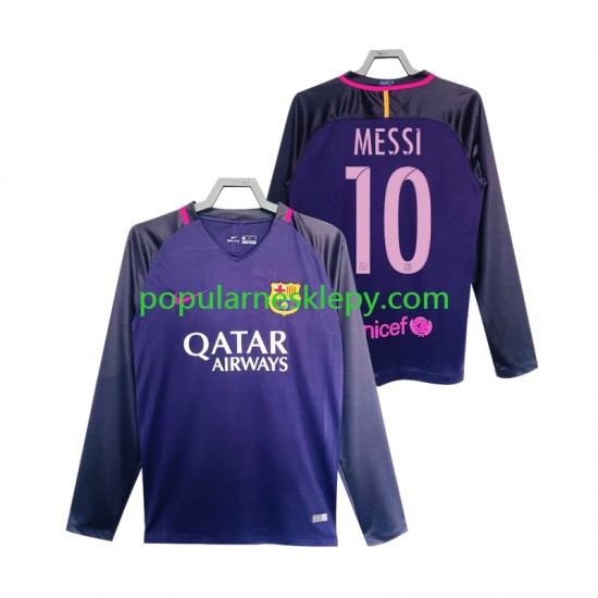 Koszulka Długi Męska FC Barcelona Drugi strój Lionel Messi 10 Retro 2016 2017