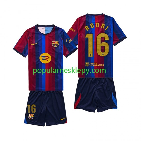 Koszulka Krótka dla Dzieci FC Barcelona Pierwszy strój Rodri 16 2026-2027