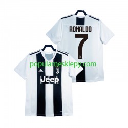 Koszulka Krótka Męska Juventus Pierwszy strój Cristiano Ronaldo Retro 2018 2019