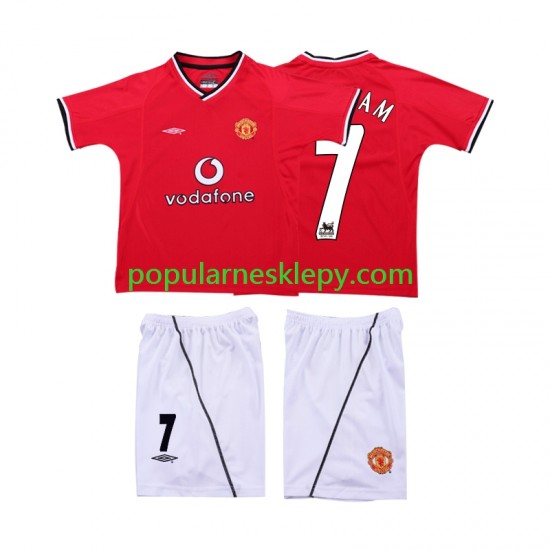 Koszulka Krótka dla Dzieci Manchester United Pierwszy strój BECKHAM 7 Retro 2000 2002 Koszulka Krótka dla Dzieci Manchester United Pierwszy strój BECKHAM 7 Retro 2000 2002