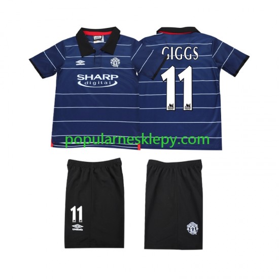 Koszulka Krótka dla Dzieci Manchester United Drugi strój GIGGS 11 Retro 1999 2000