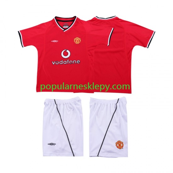 Koszulka Krótka dla Dzieci Manchester United Pierwszy strój Retro 2000 2002