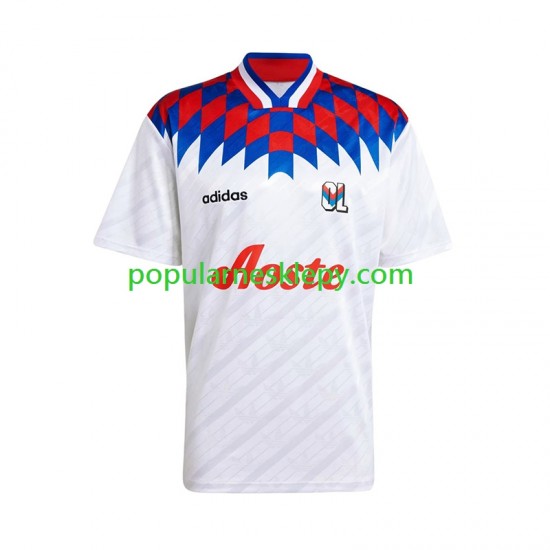 Koszulka Krótka Męska Olympique Lyon Pierwszy strój Retro 1995 1996