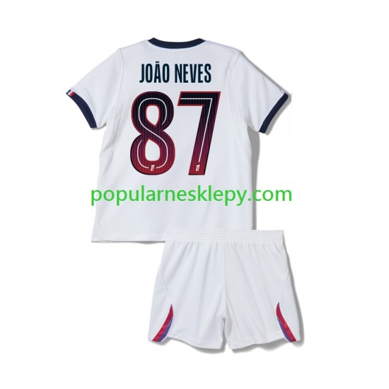 Koszulka Krótka dla Dzieci Paris Saint-Germain Drugi strój Joao Neves 87 2026-2027