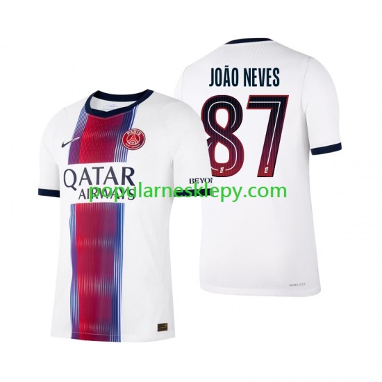 Koszulka Krótka Męska Paris Saint-Germain Drugi strój Joao Neves 87 2026-2027