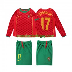Koszulka Długi dla Dzieci Reprezentacji Portugalii Pierwszy strój Cristiano Ronaldo 17 Retro 2004