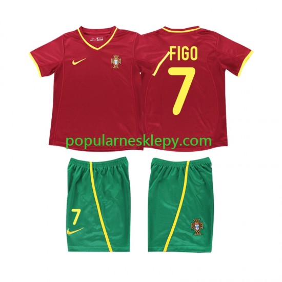 Koszulka Krótka dla Dzieci Reprezentacji Portugalii Pierwszy strój FIGO 7 Retro 2002 Koszulka Krótka dla Dzieci Reprezentacji Portugalii Pierwszy strój FIGO 7 Retro 2002