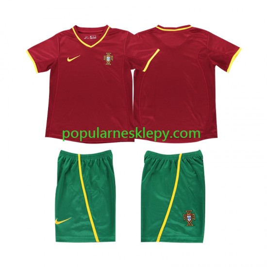Koszulka Krótka dla Dzieci Reprezentacji Portugalii Pierwszy strój Retro 2002