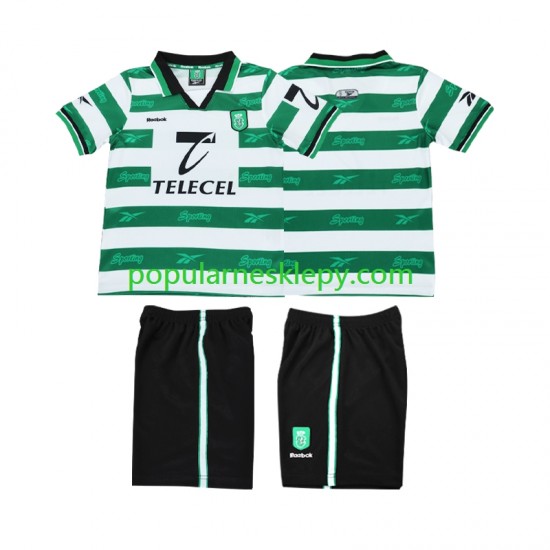 Koszulka Krótka dla Dzieci Sporting CP Pierwszy strój Retro 1999 2000