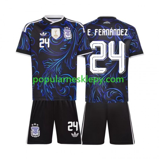 Koszulka Krótka dla Dzieci Reprezentacji Argentyny Drugi strój Enzo Fernandez 24 World Cup 2026