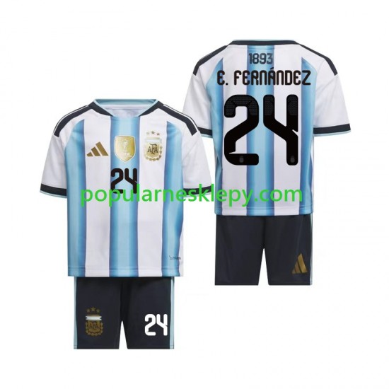 Koszulka Krótka dla Dzieci Reprezentacji Argentyny Pierwszy strój Enzo Fernandez 24 World Cup 2026