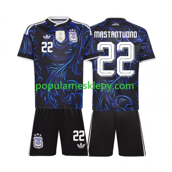 Koszulka Krótka dla Dzieci Reprezentacji Argentyny Drugi strój Franco Mastantuono 22 World Cup 2026