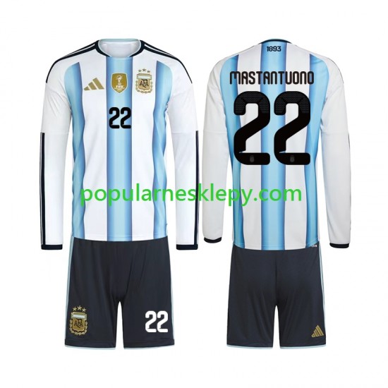 Koszulka Długi dla Dzieci Reprezentacji Argentyny Pierwszy strój Franco Mastantuono 22 World Cup 2026