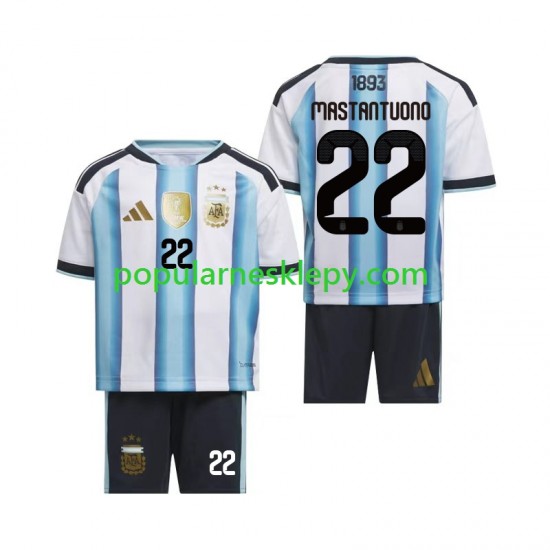 Koszulka Krótka dla Dzieci Reprezentacji Argentyny Pierwszy strój Franco Mastantuono 22 World Cup 2026