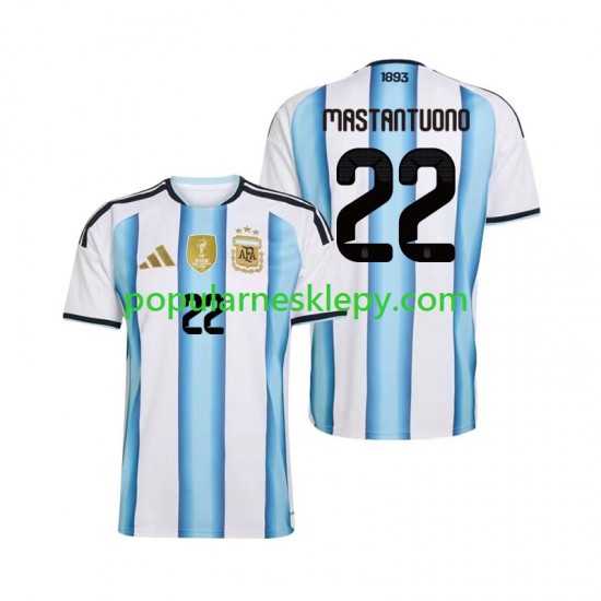 Koszulka Krótka Męska Reprezentacji Argentyny Pierwszy strój Franco Mastantuono 22 World Cup 2026