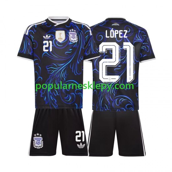 Koszulka Krótka dla Dzieci Reprezentacji Argentyny Drugi strój Jose Manuel Lopez 21 World Cup 2026