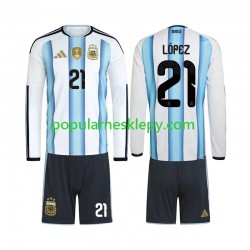 Koszulka Długi dla Dzieci Reprezentacji Argentyny Pierwszy strój Jose Manuel Lopez 21 World Cup 2026